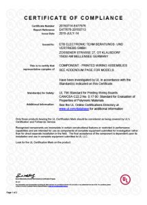 Zertifikat Underwriters Laboratories
